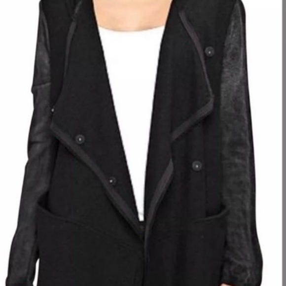Free People Black Wool Drippy Jacket M - Picture 2 of 9
